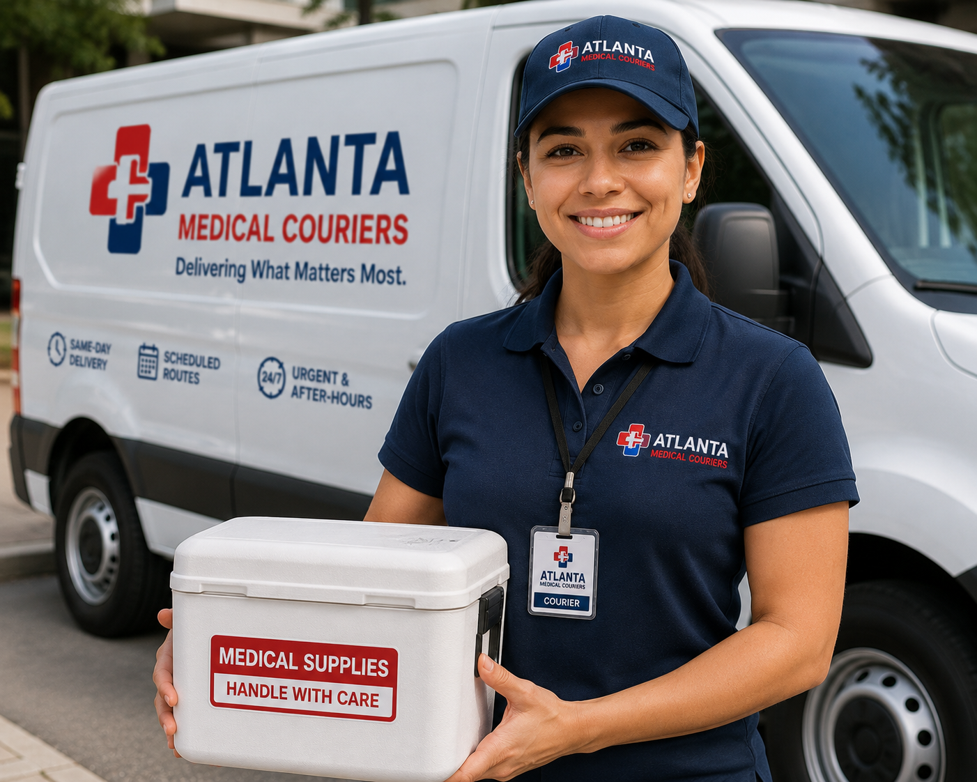 Atlanta medical courier delivering medical supplies