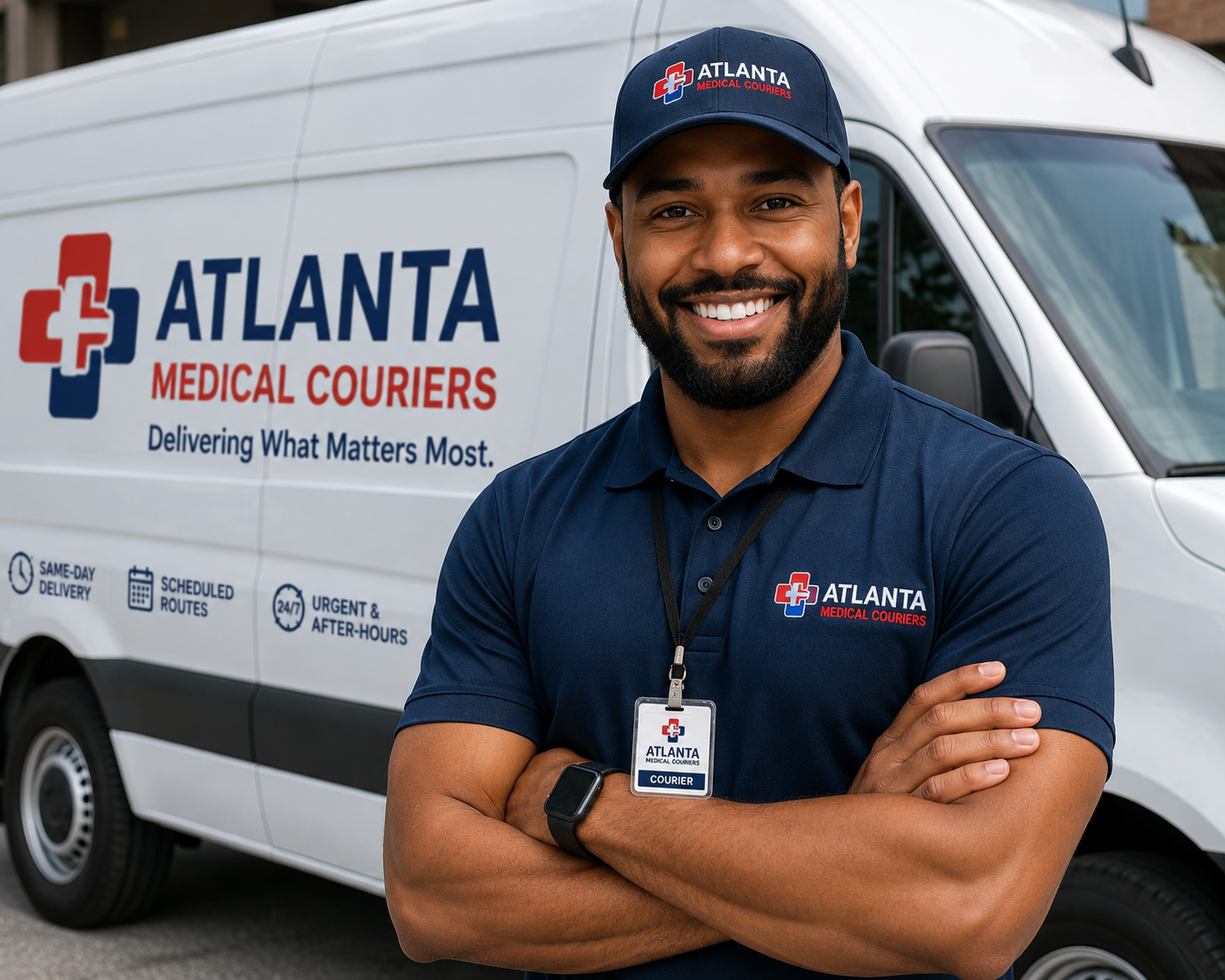 Professional Atlanta medical courier driver